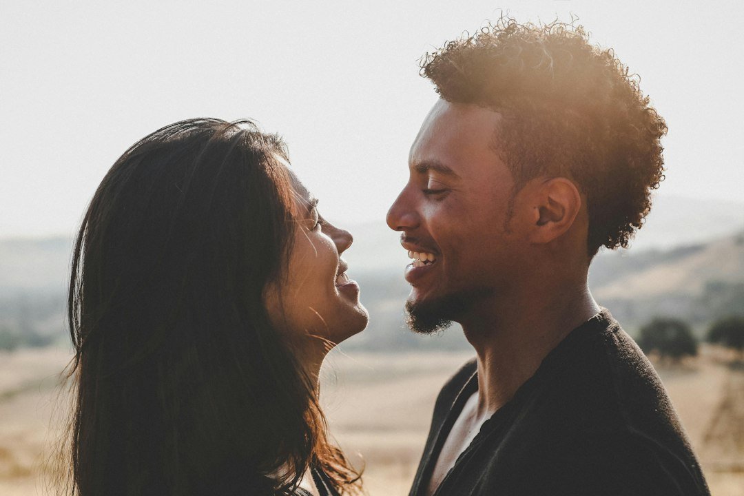 Man and woman facing each other, angry birds pick up lines for her
